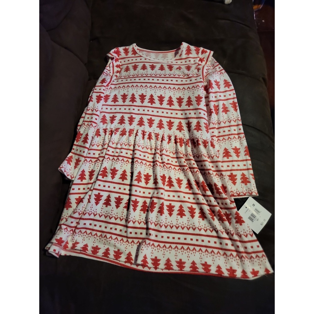 Falls creek red Christmas tree holiday‎ dress size 7 8 nwt